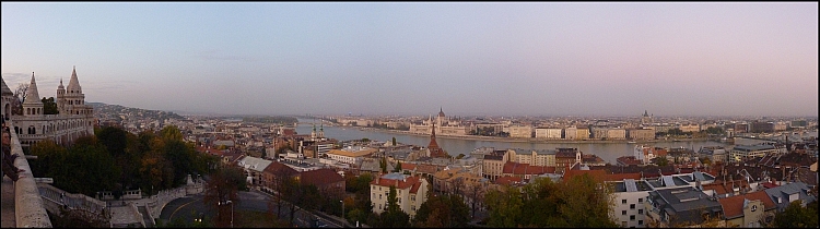 Budapešť - panorama z Rybářské bašty