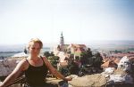 Mikulov - pohled na město z Kozího hrádku - ještě jednou s mou maličkostí;-)))