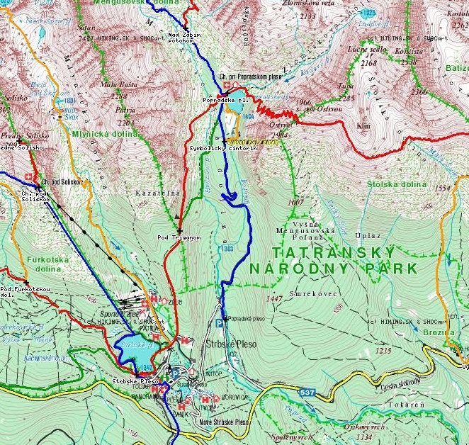 Vysok Tatry - mapa