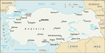 Turecko - mapa
